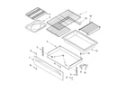 Whirlpool GS458LELB0 drawer & broiler parts diagram