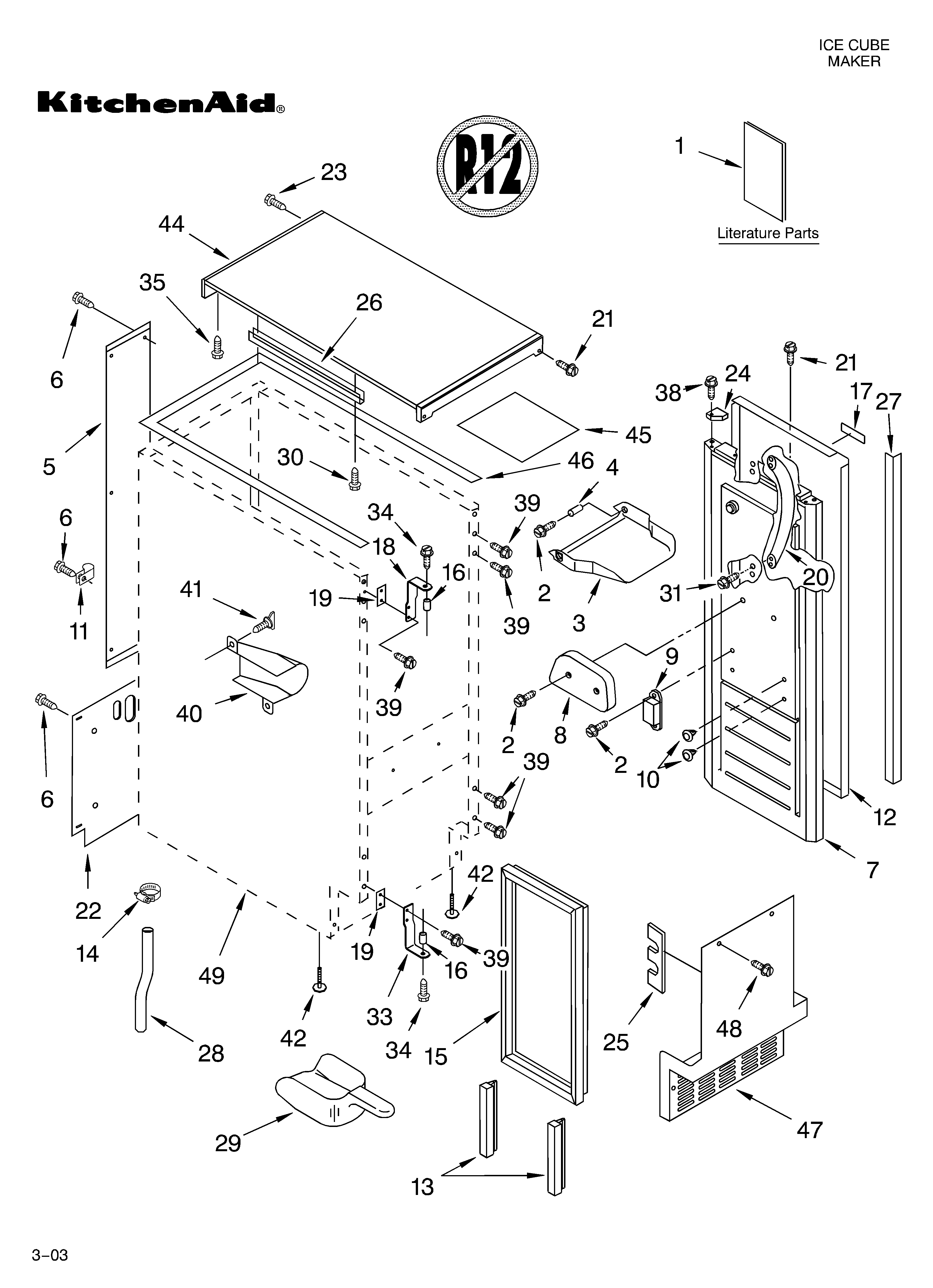 Cabinet liner and door parts