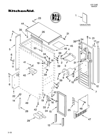 Cabinet liner and door parts