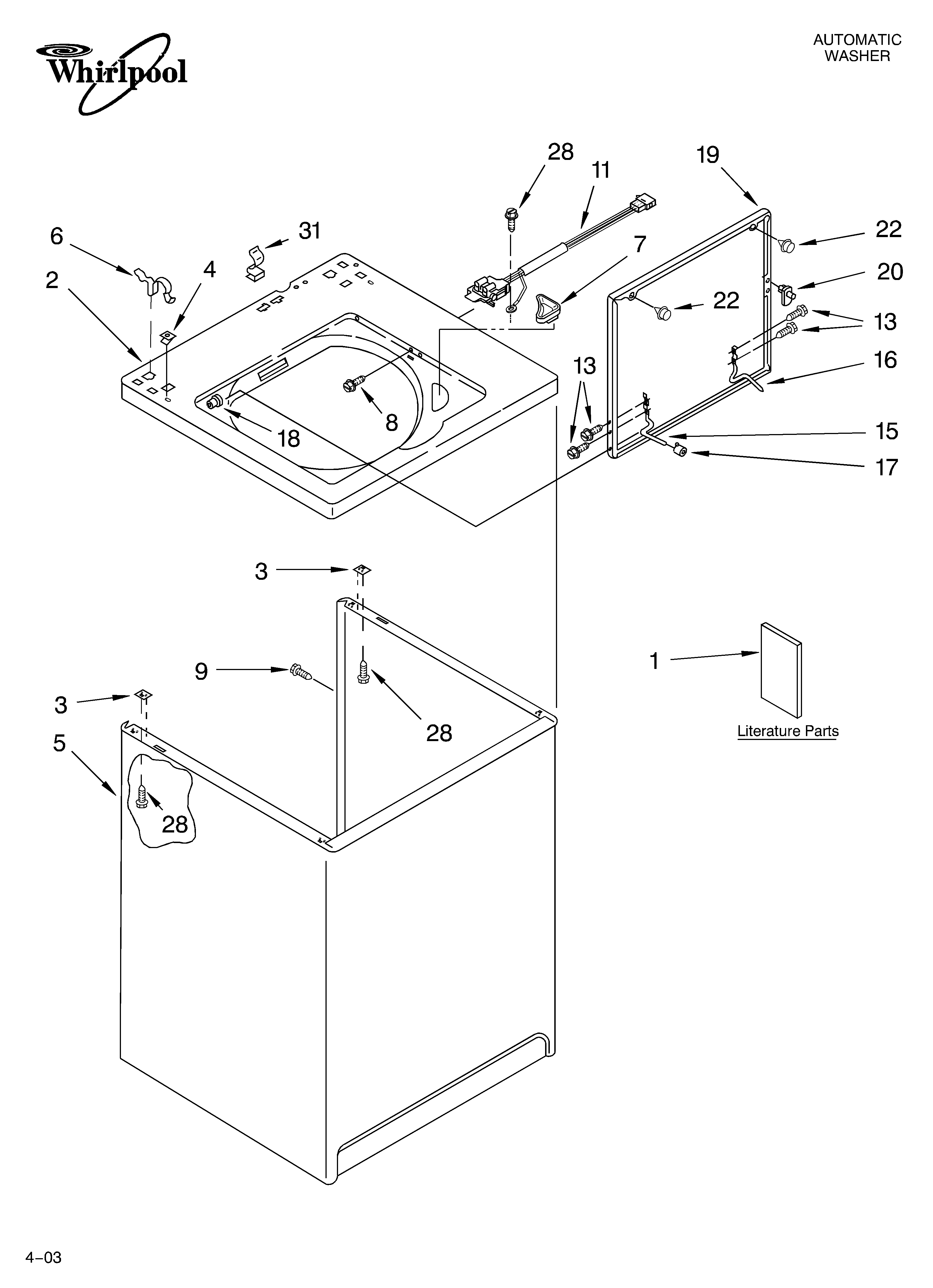 Top and cabinet parts
