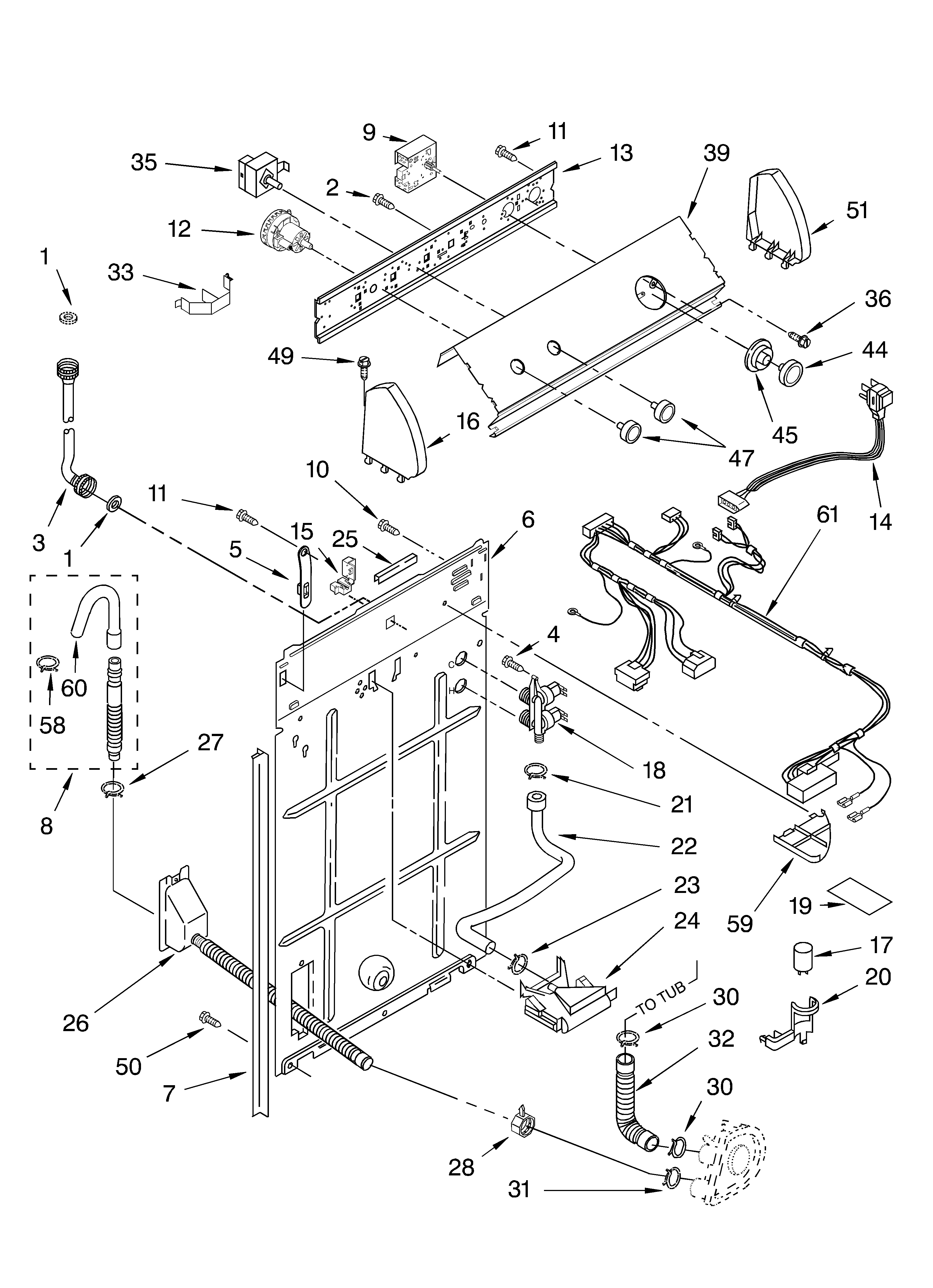 Controls and rear panel parts