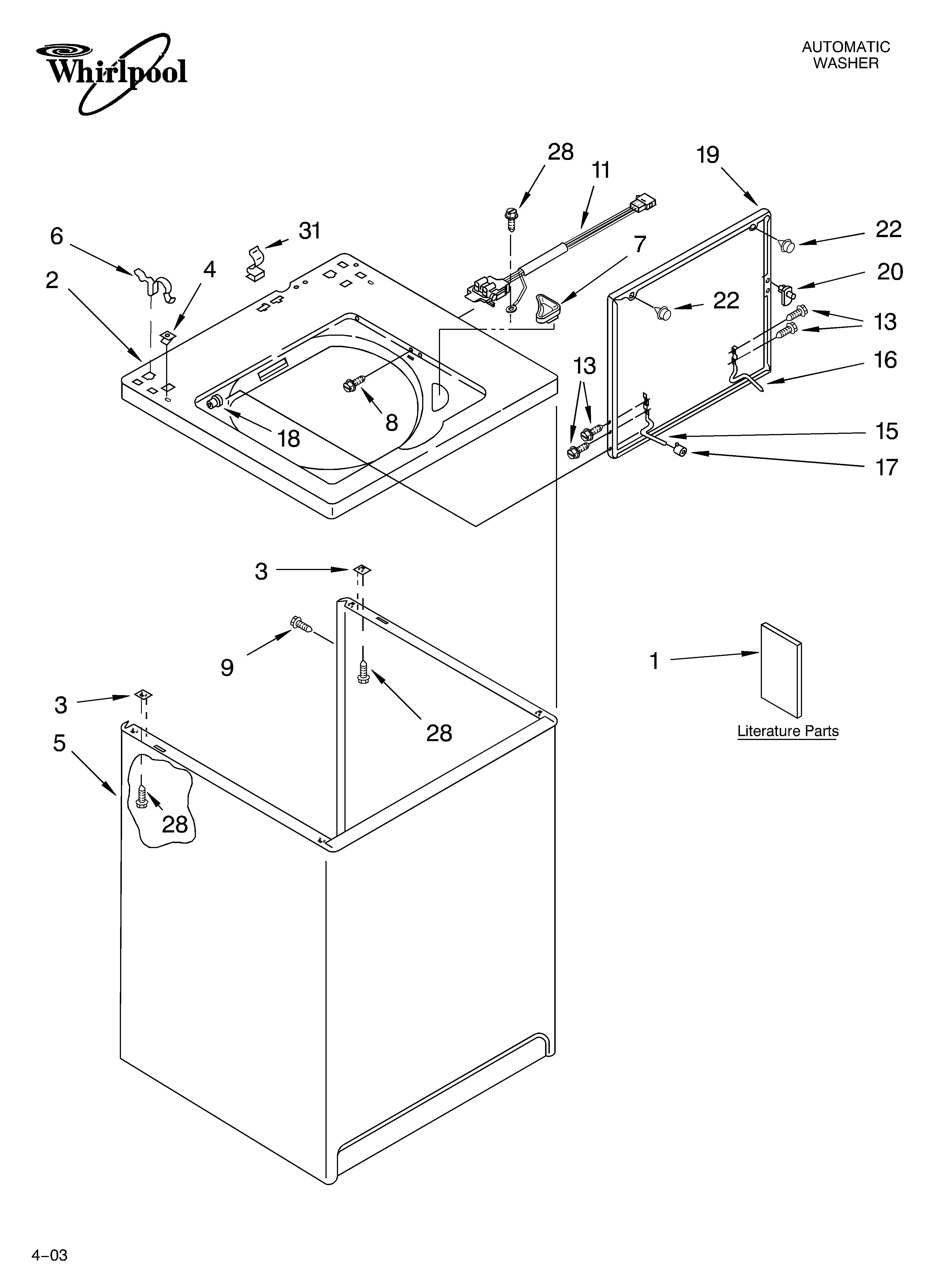 Top and cabinet parts