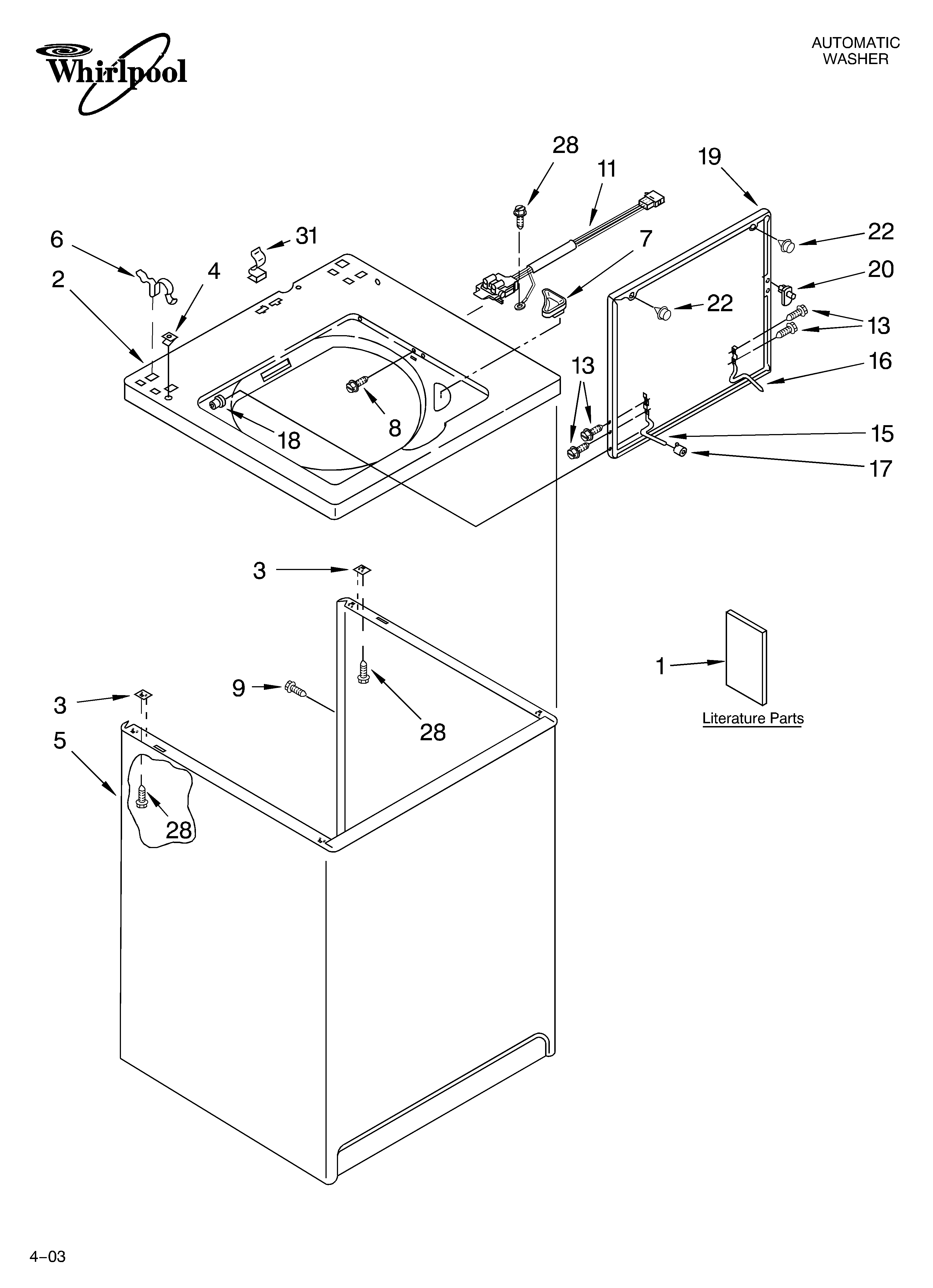 Top and cabinet parts