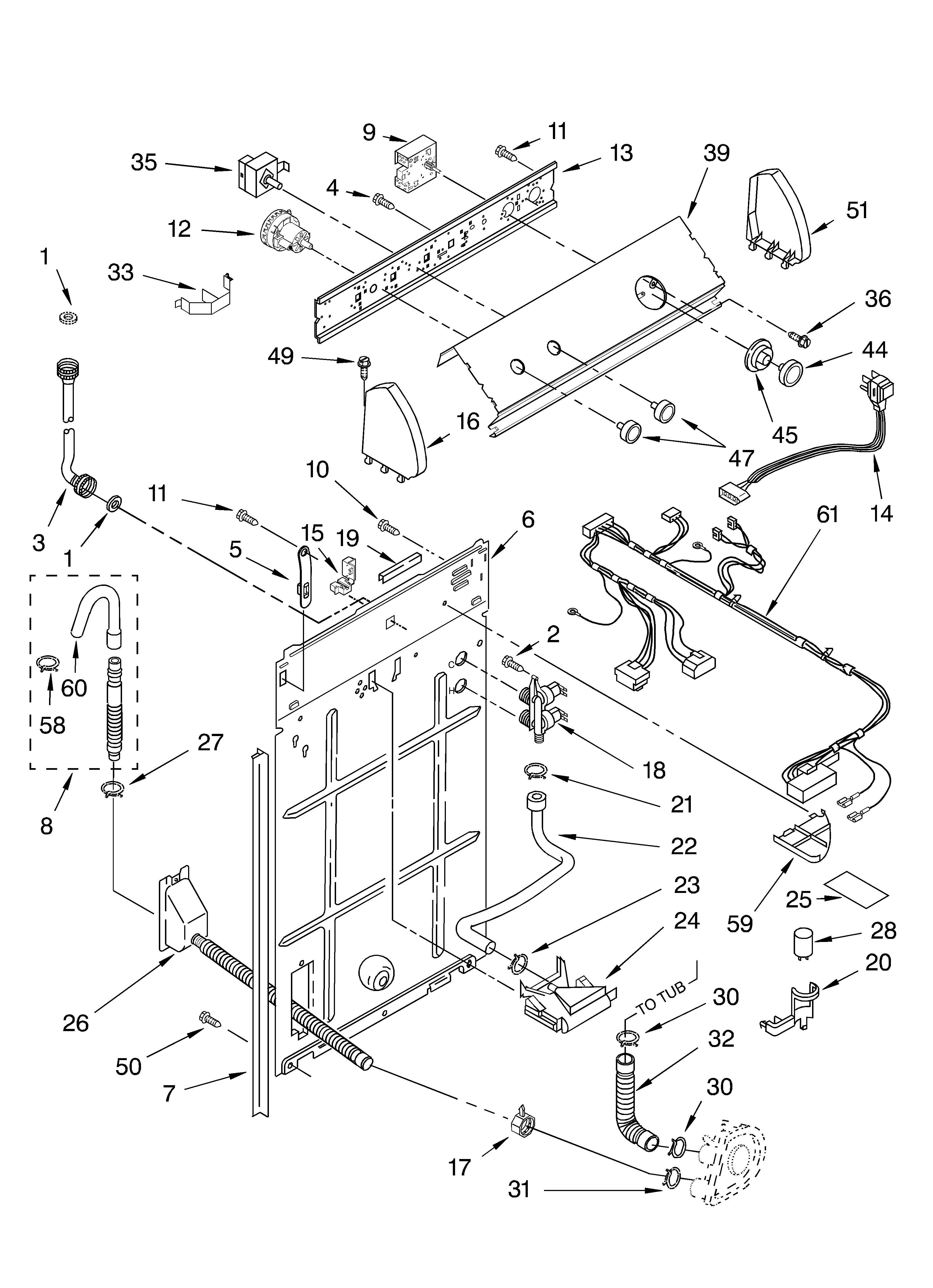 Controls and rear panel parts