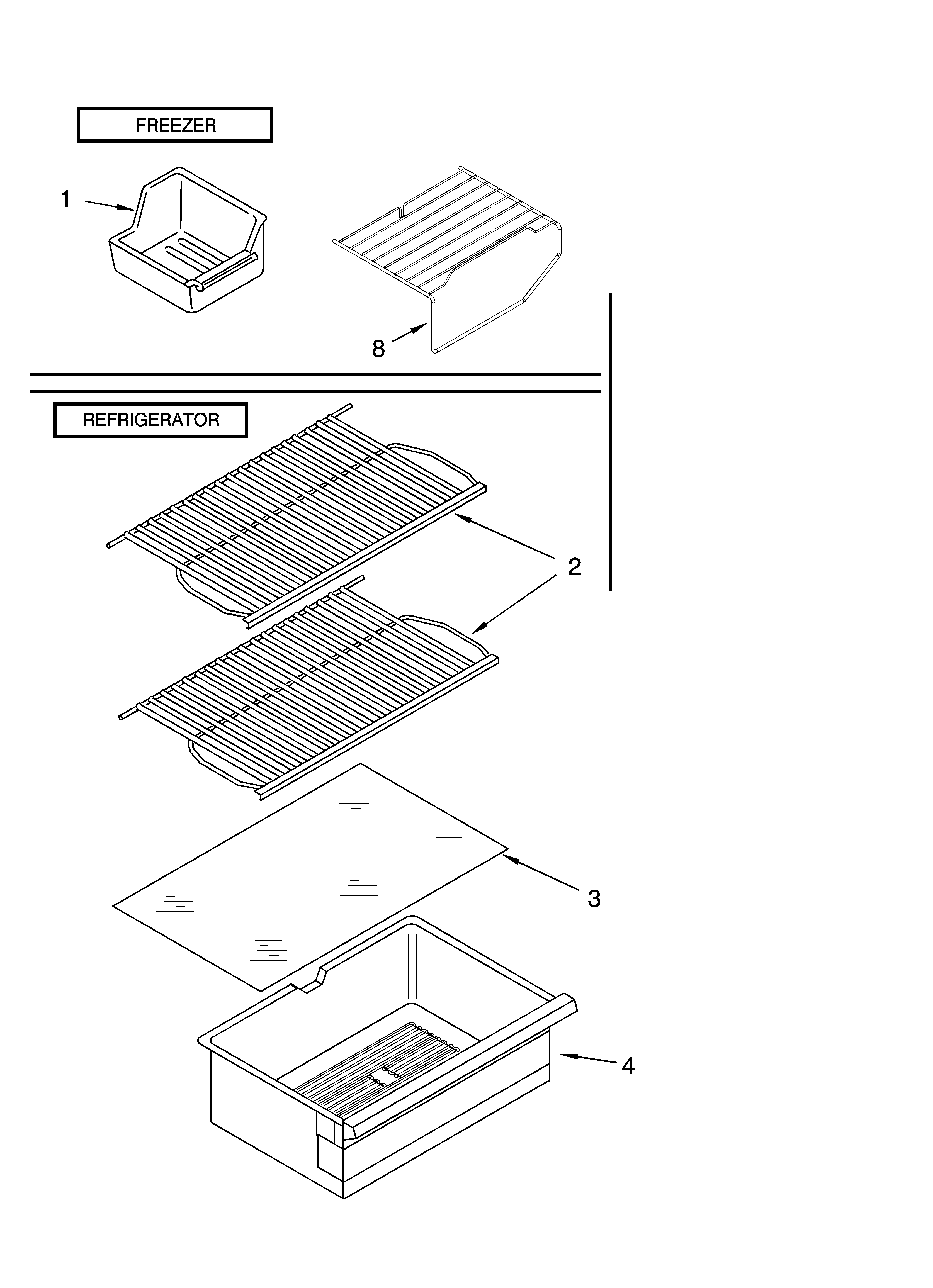 Shelf parts, optional parts