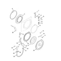Whirlpool GHW9150PW0 door and latch parts diagram