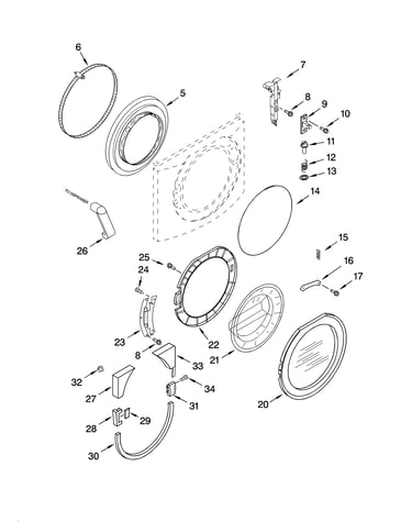 Door and latch parts