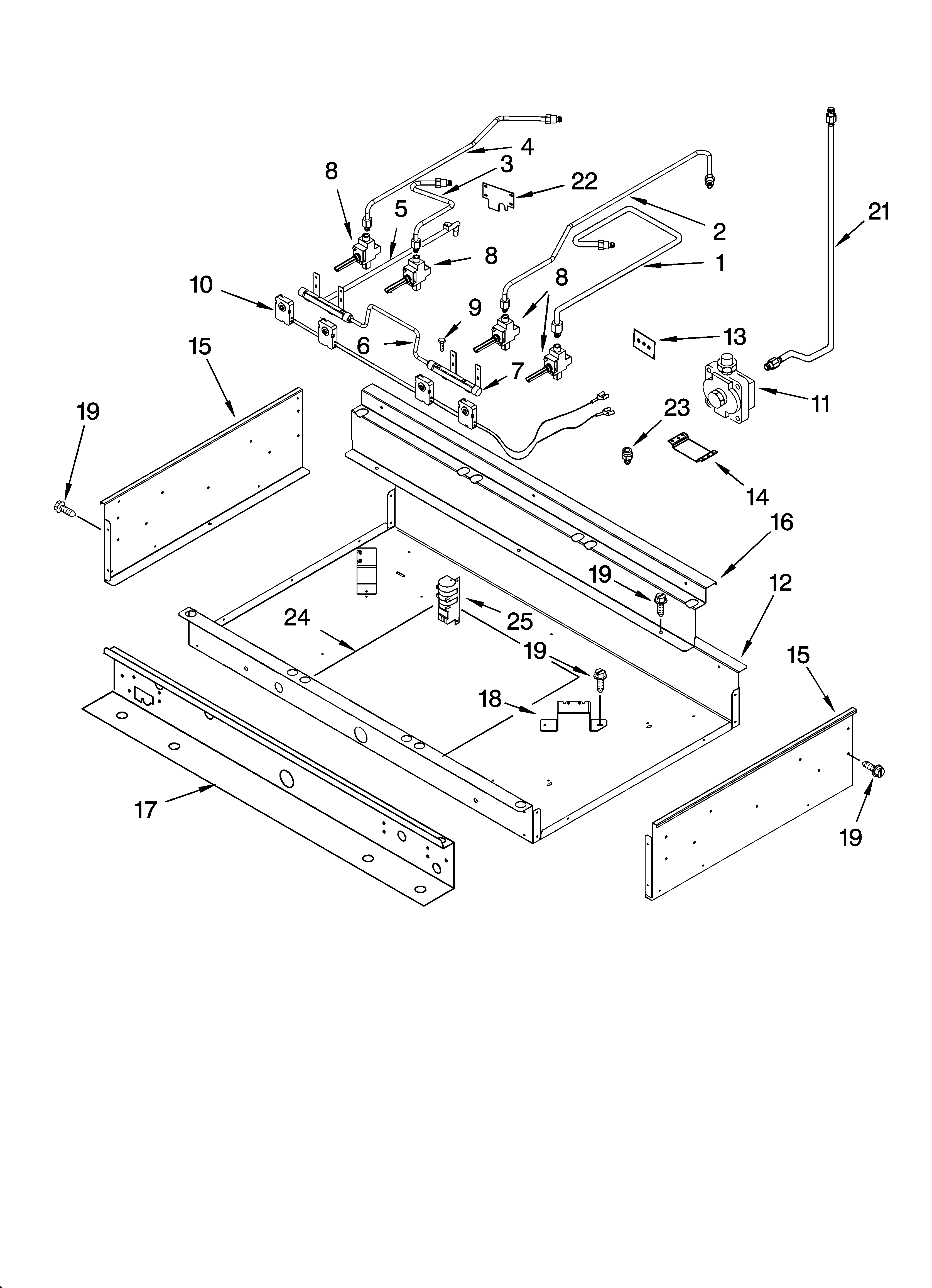 BURNER BOX AND MANIFOLD PARTS