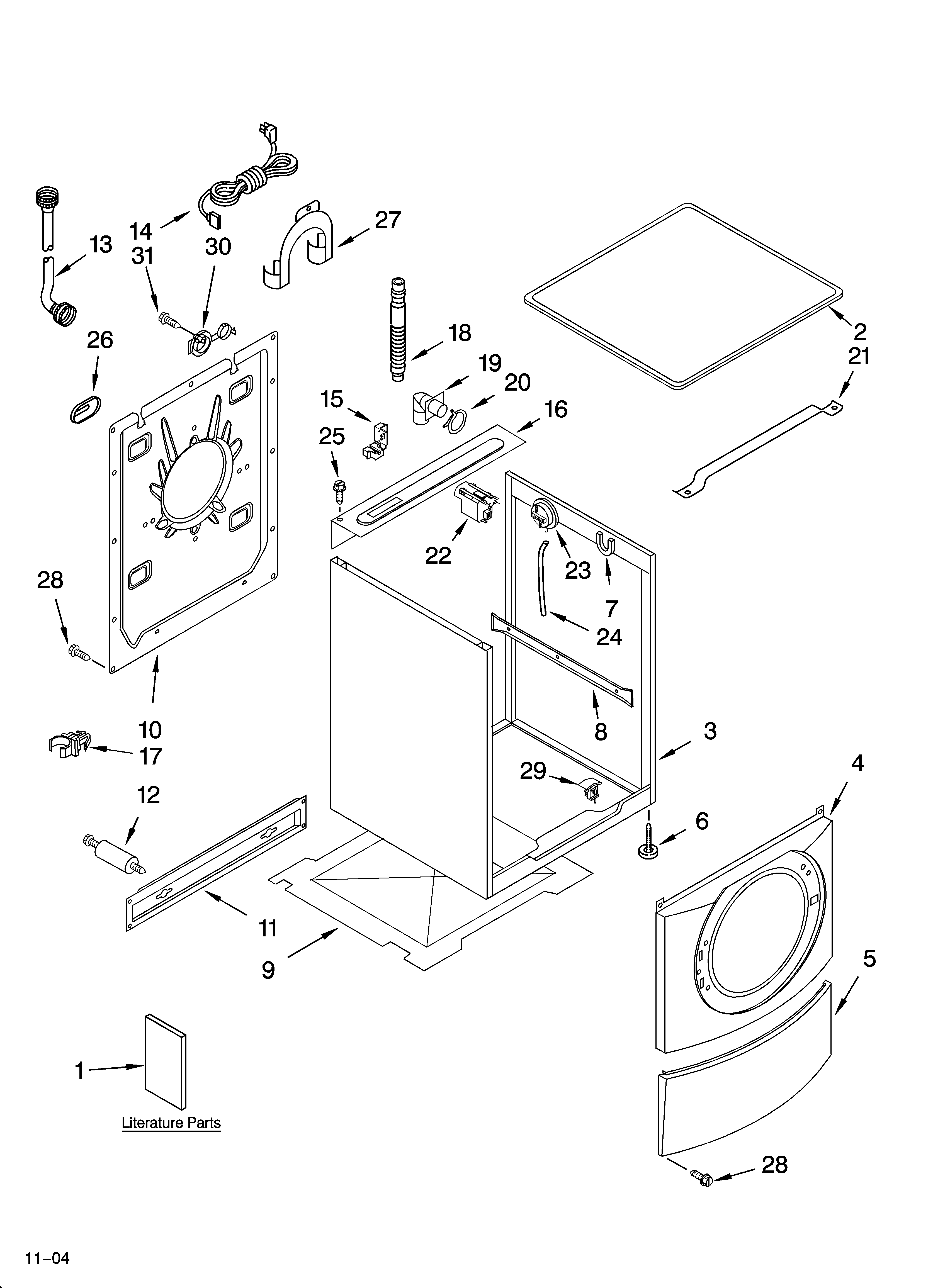 Top and cabinet parts