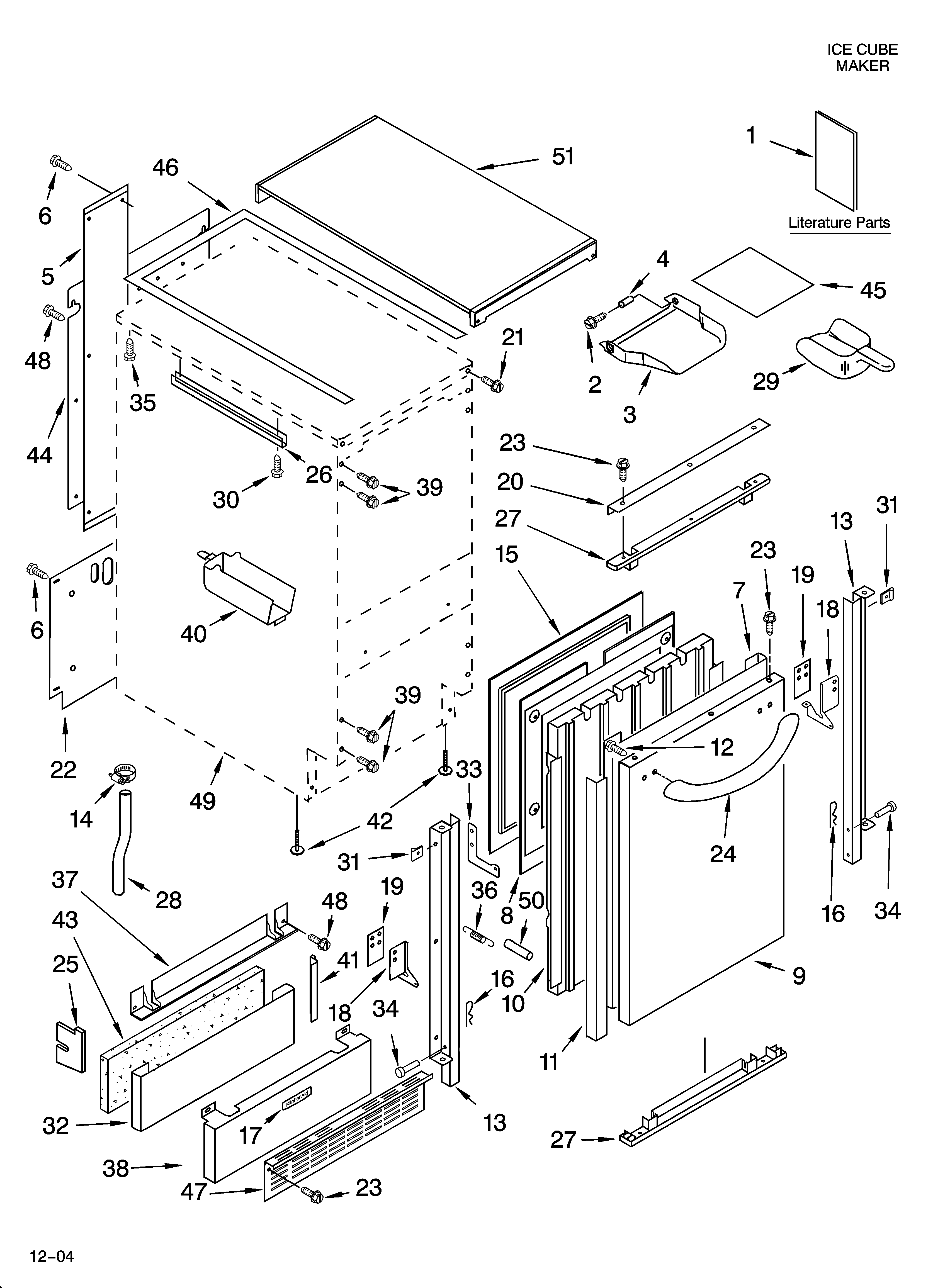 Cabinet liner and door parts