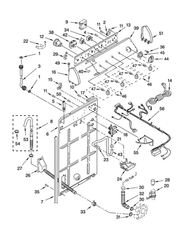 Controls and rear panel parts