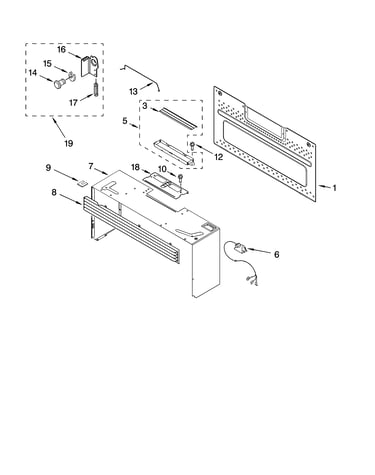 Cabinet and installation parts