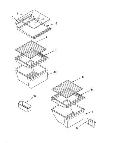 Refrigerator shelf parts