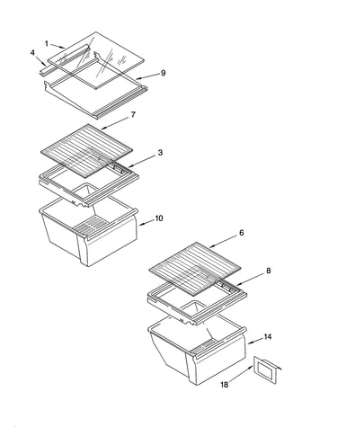 Refrigerator shelf parts