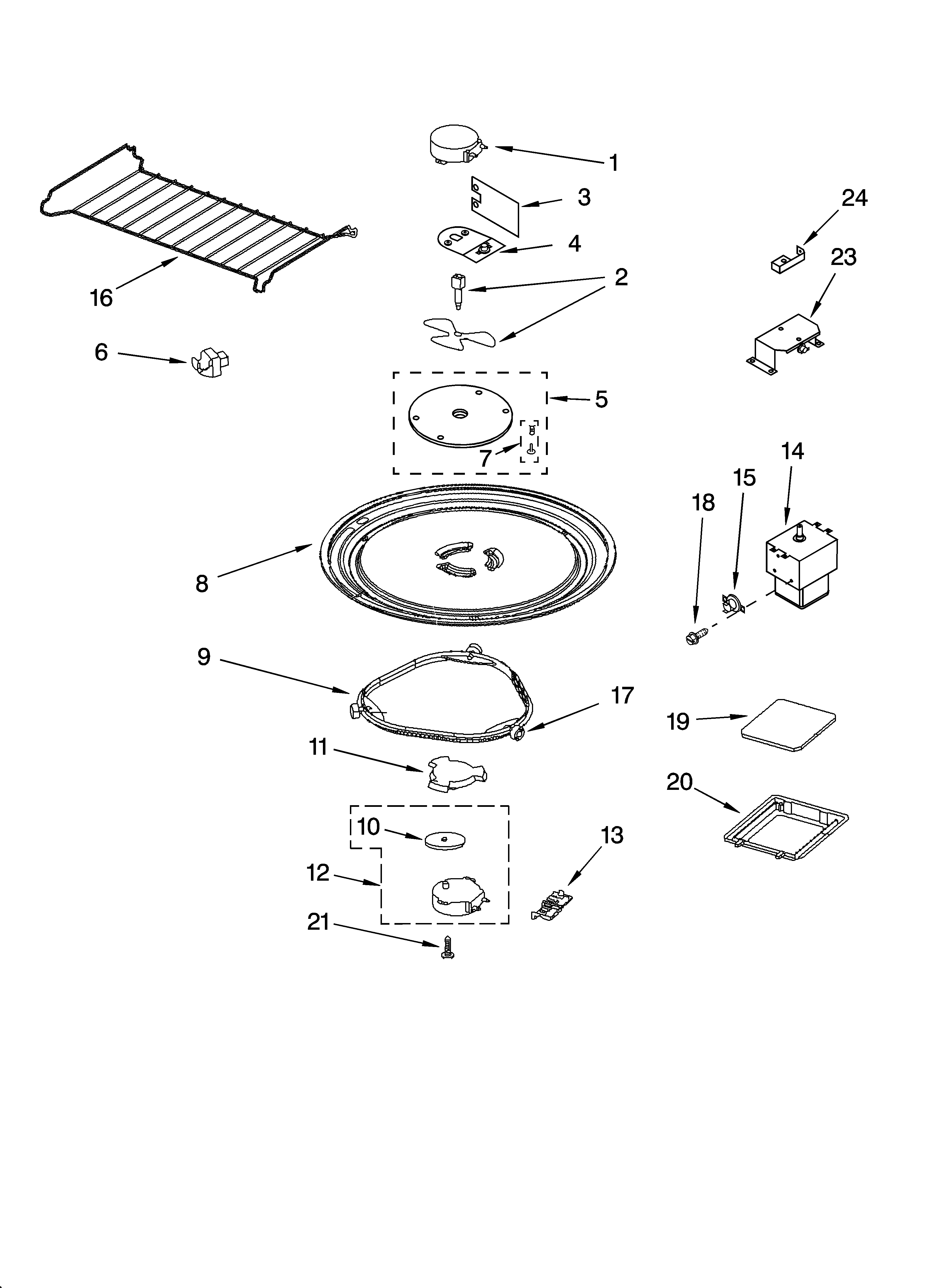 Magnetron and turntable parts