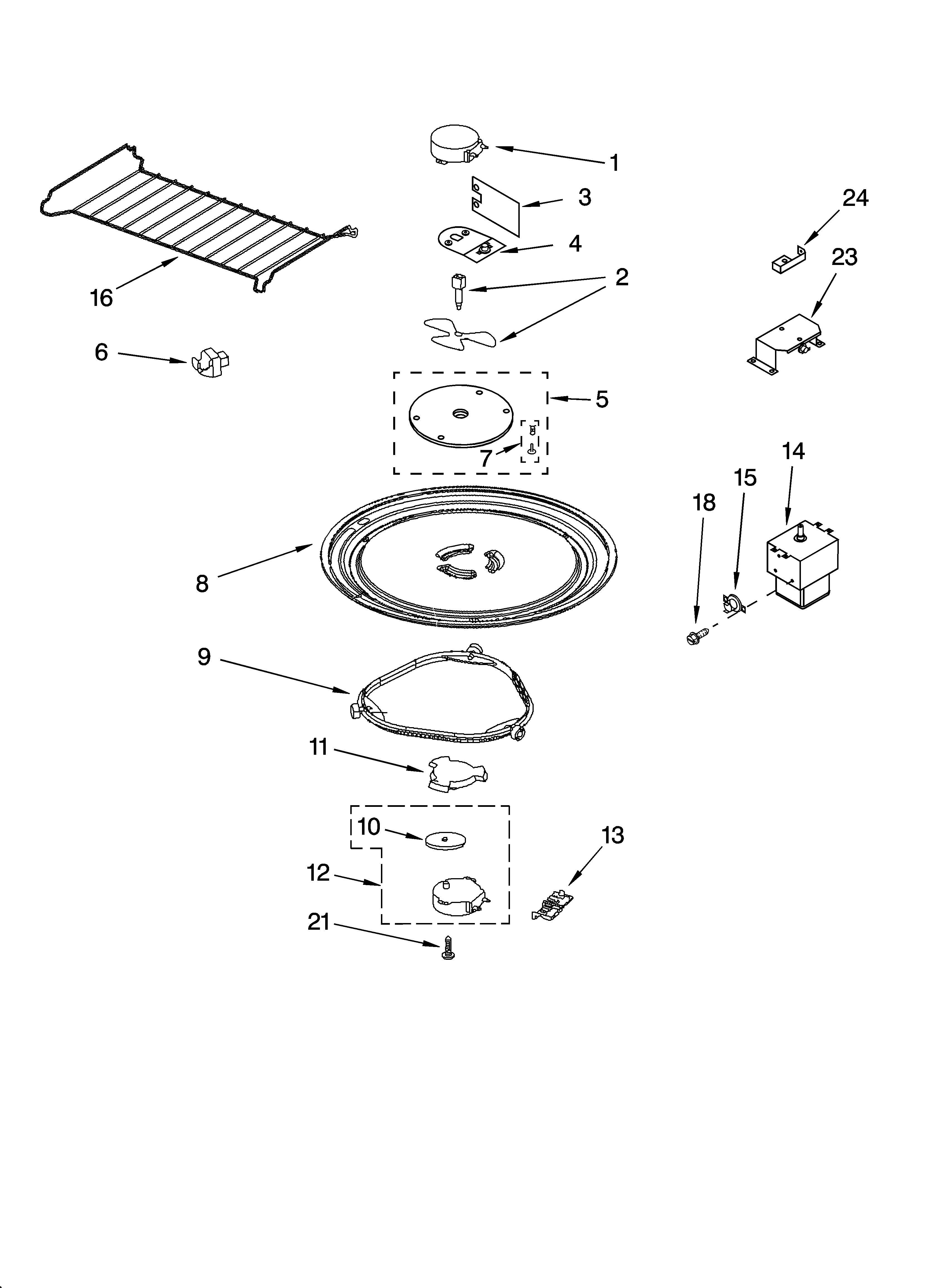 Magnetron and turntable parts