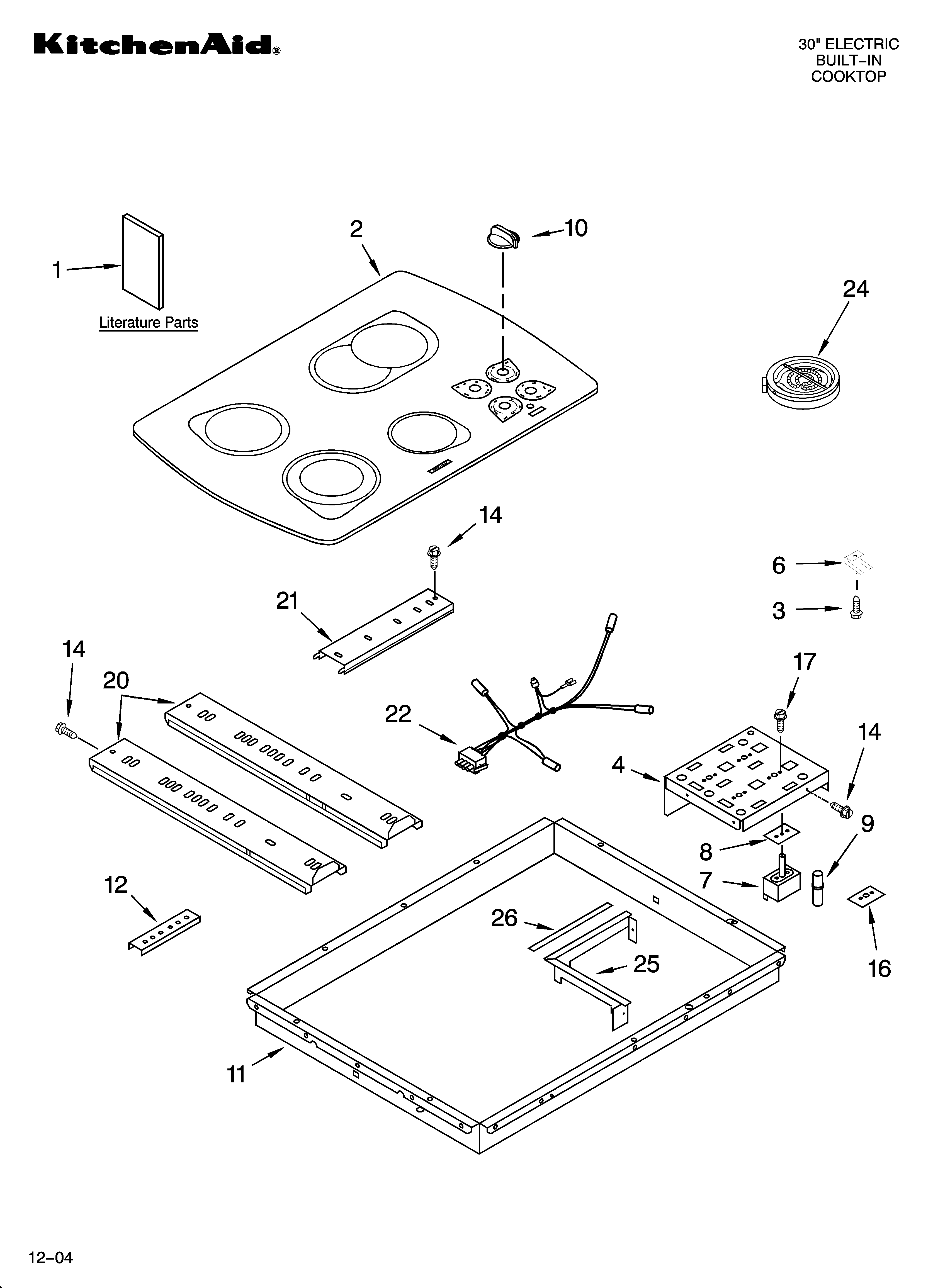 Cooktop parts, optional parts