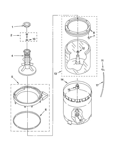 Agitator, basket and tub parts