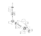 Whirlpool LBR5432PQ1 brake, clutch, gearcase, motor and pump parts diagram