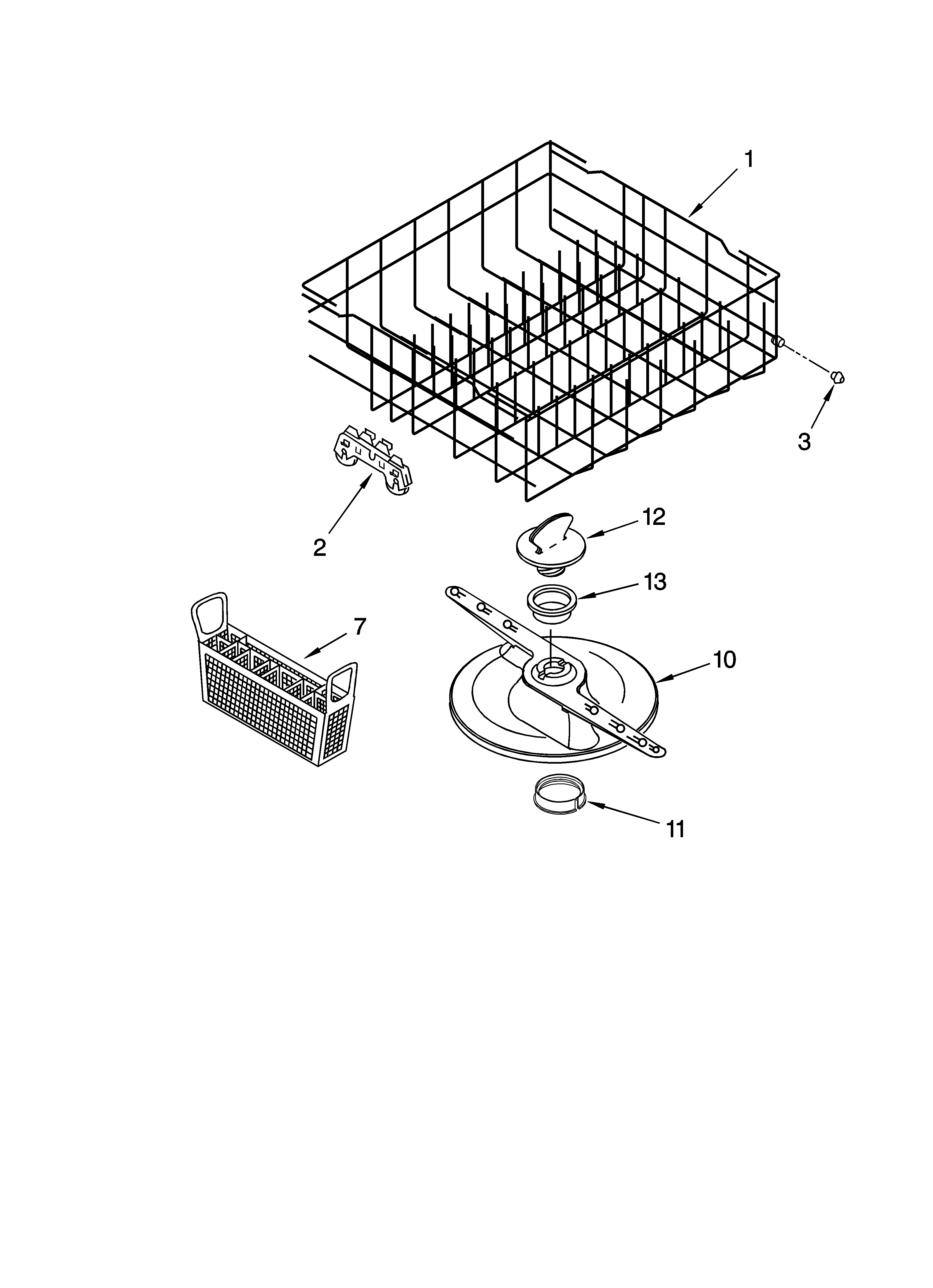 LOWER DISHRACK PARTS, OPTIONAL PARTS (NOT INCLUDED)