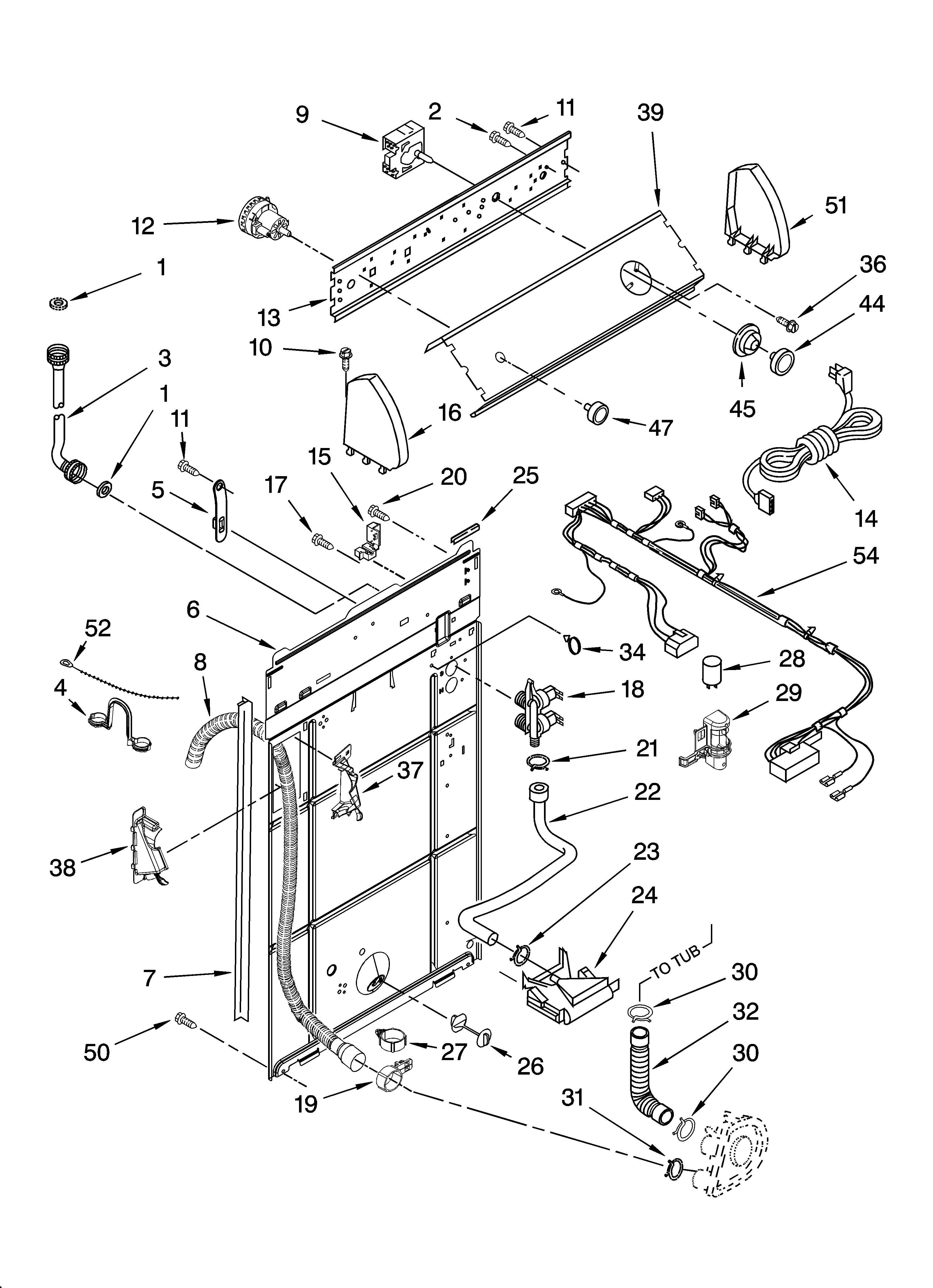 Control and rear panel parts