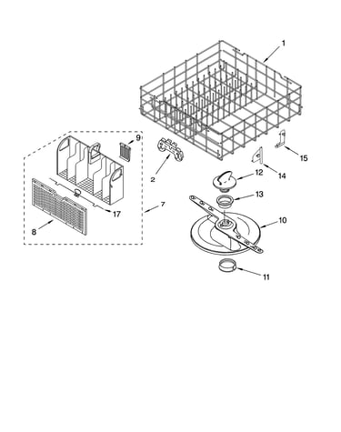 Lower dishrack parts, optional parts (not included)