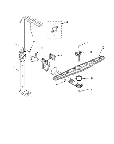 Upper wash and rinse parts