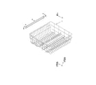 Whirlpool DU1101XTPS0 upper rack and track parts diagram
