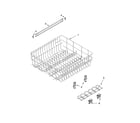Whirlpool DUL300XTKQ0 upper rack and track parts diagram