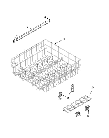 Upper rack and track parts
