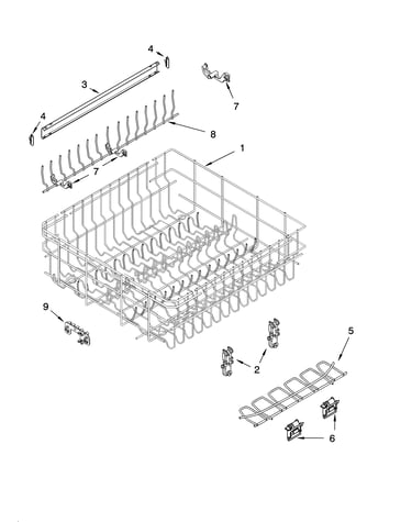 Upper rack and track parts