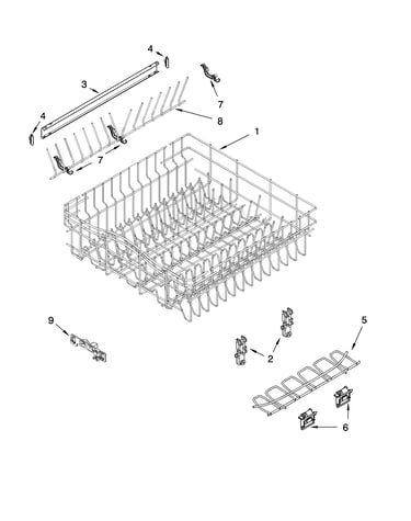 Upper rack and track parts