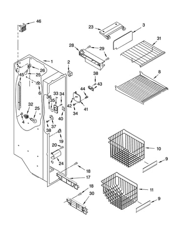 Freezer liner parts