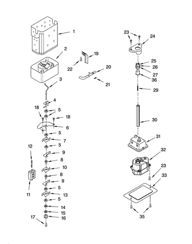 Motor and ice container parts