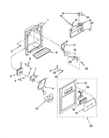 Dispenser front parts