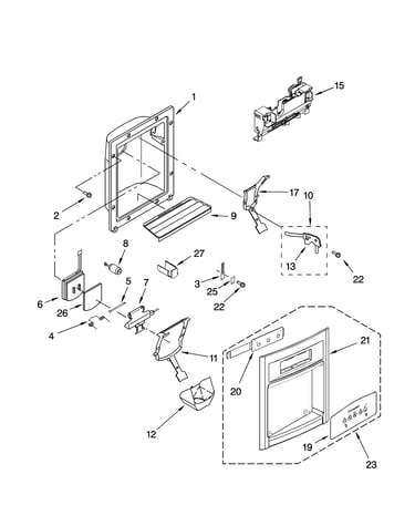 Dispenser front parts