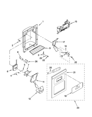 Dispenser front parts
