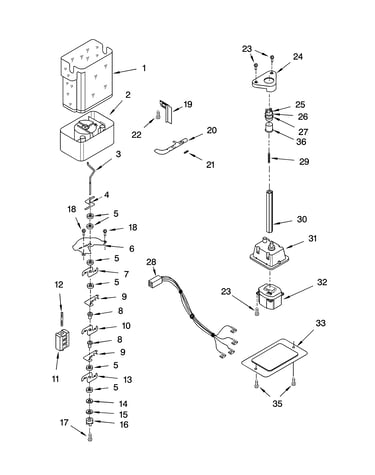 Motor and ice container parts