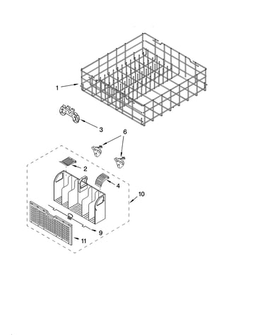 Lower rack parts, optional parts (not included)