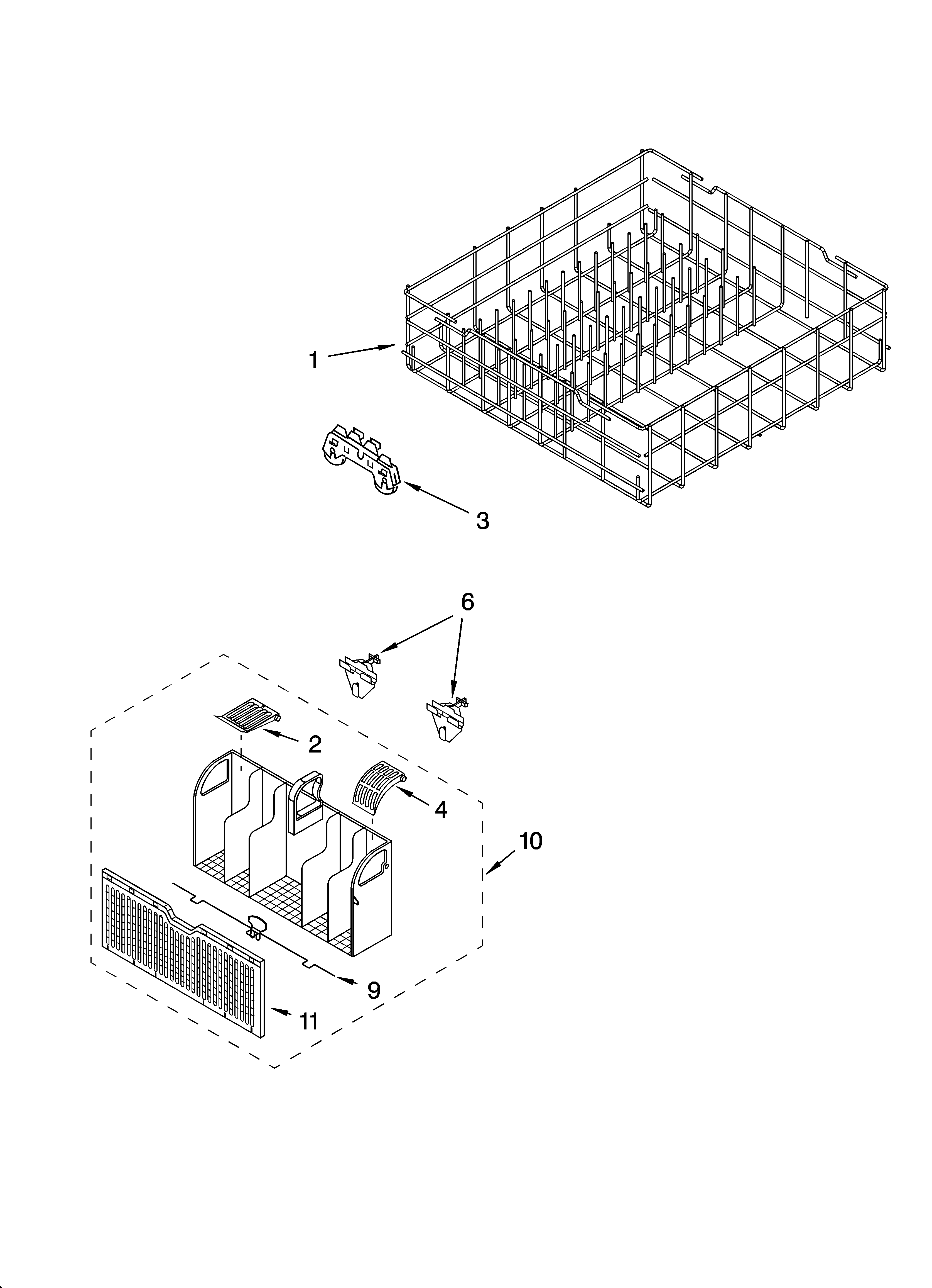 Lower rack parts