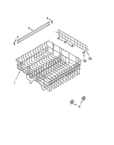 Upper rack and track parts