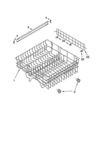 Upper rack and track parts