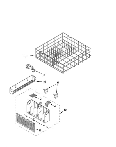 Lower rack parts, optional parts (not included)