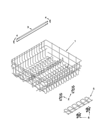 Upper rack and track parts
