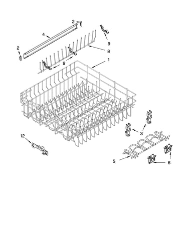 Upper rack and track parts