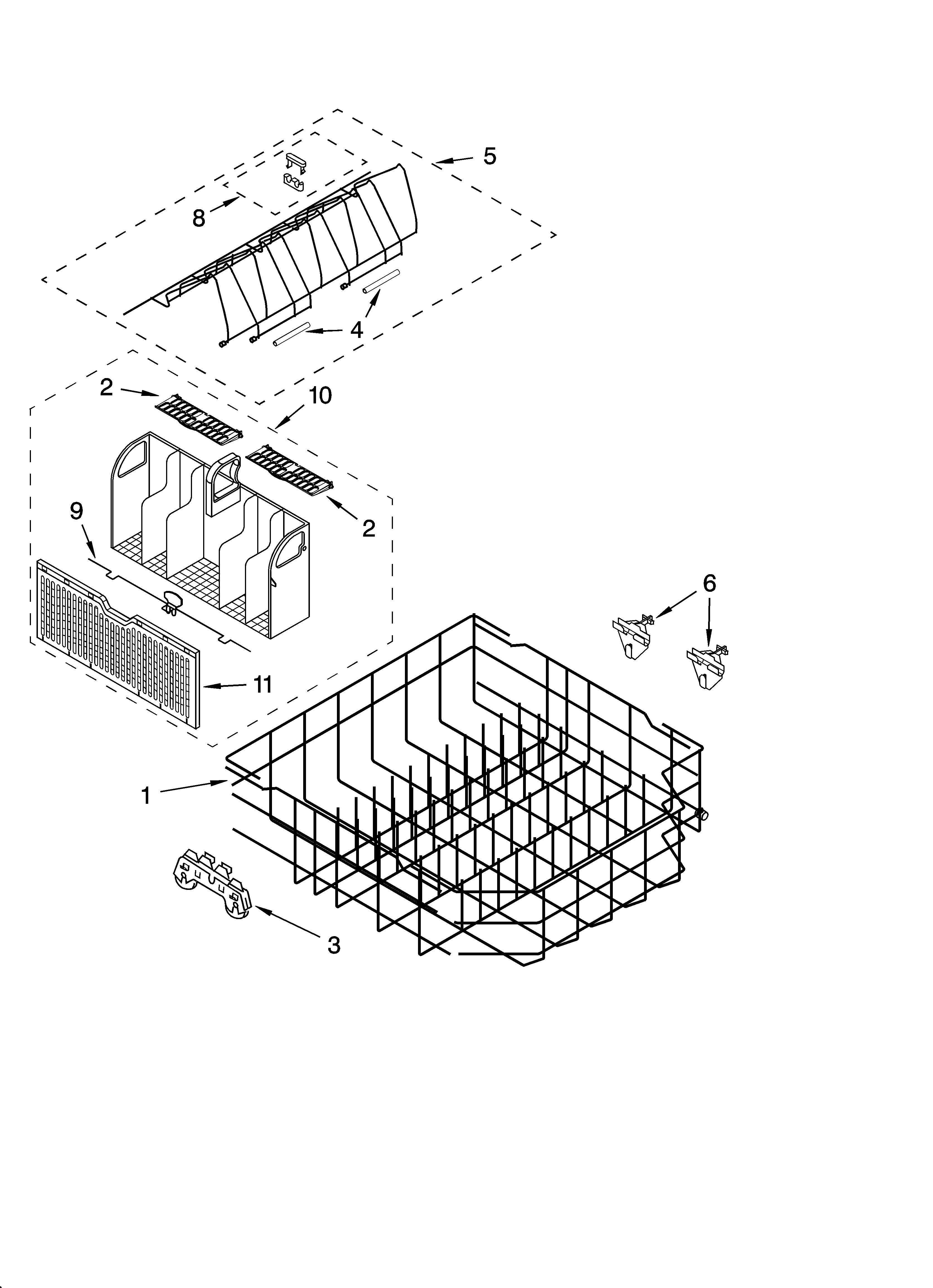 LOWER RACK PARTS, OPTIONAL PARTS (NOT INCLUDED)