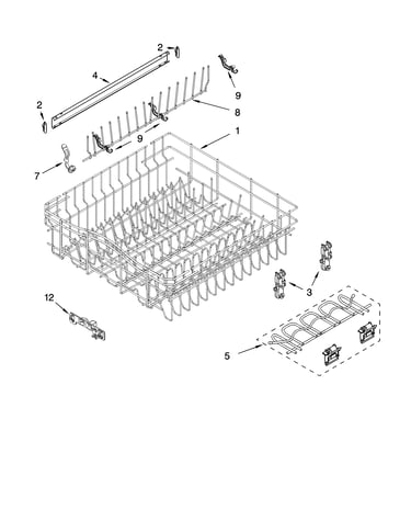 Upper rack and track parts