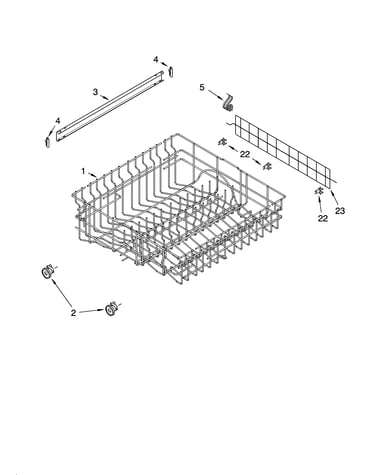 Upper rack and track parts