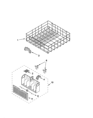 Lower rack parts, optional parts (not included)