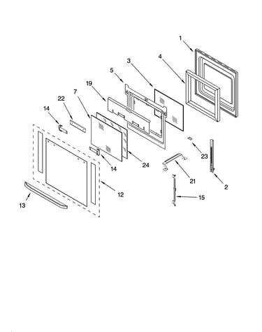Oven door parts